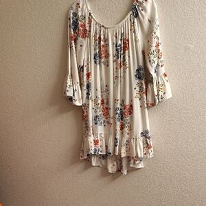 Terra & Sky Floral Rayon Dress HGRCD